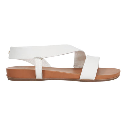 White - Side - Dune London Womens-Ladies Lucina Leather Flat Sandals