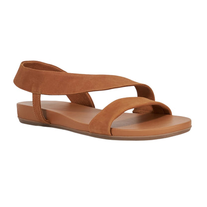 Tan - Front - Dune London Womens-Ladies Lucina Leather Flat Sandals
