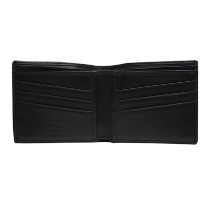Black - Side - Vivienne Westwood Saturn Orb Embossed Leather Wallet