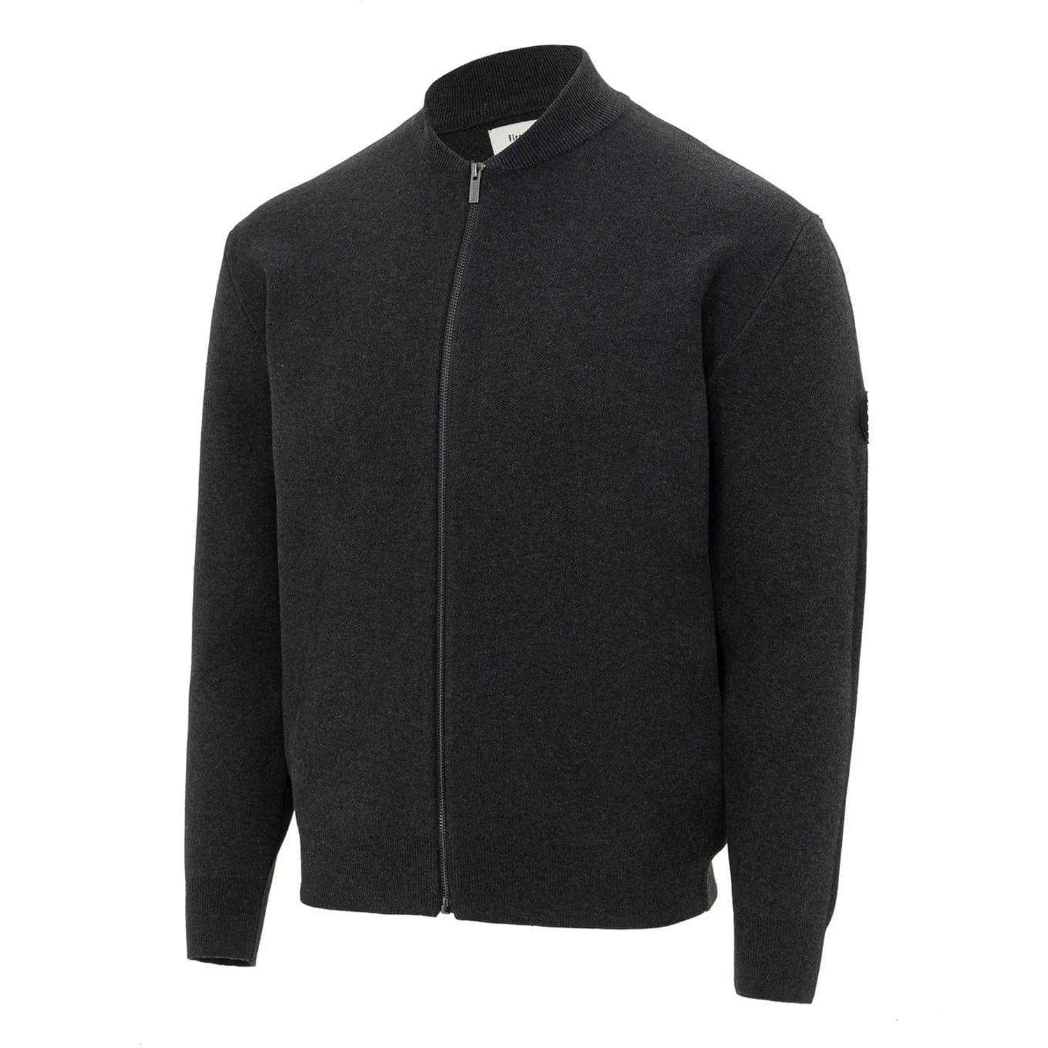Charcoal - Side - Firetrap Mens Polyester Badge Jacket