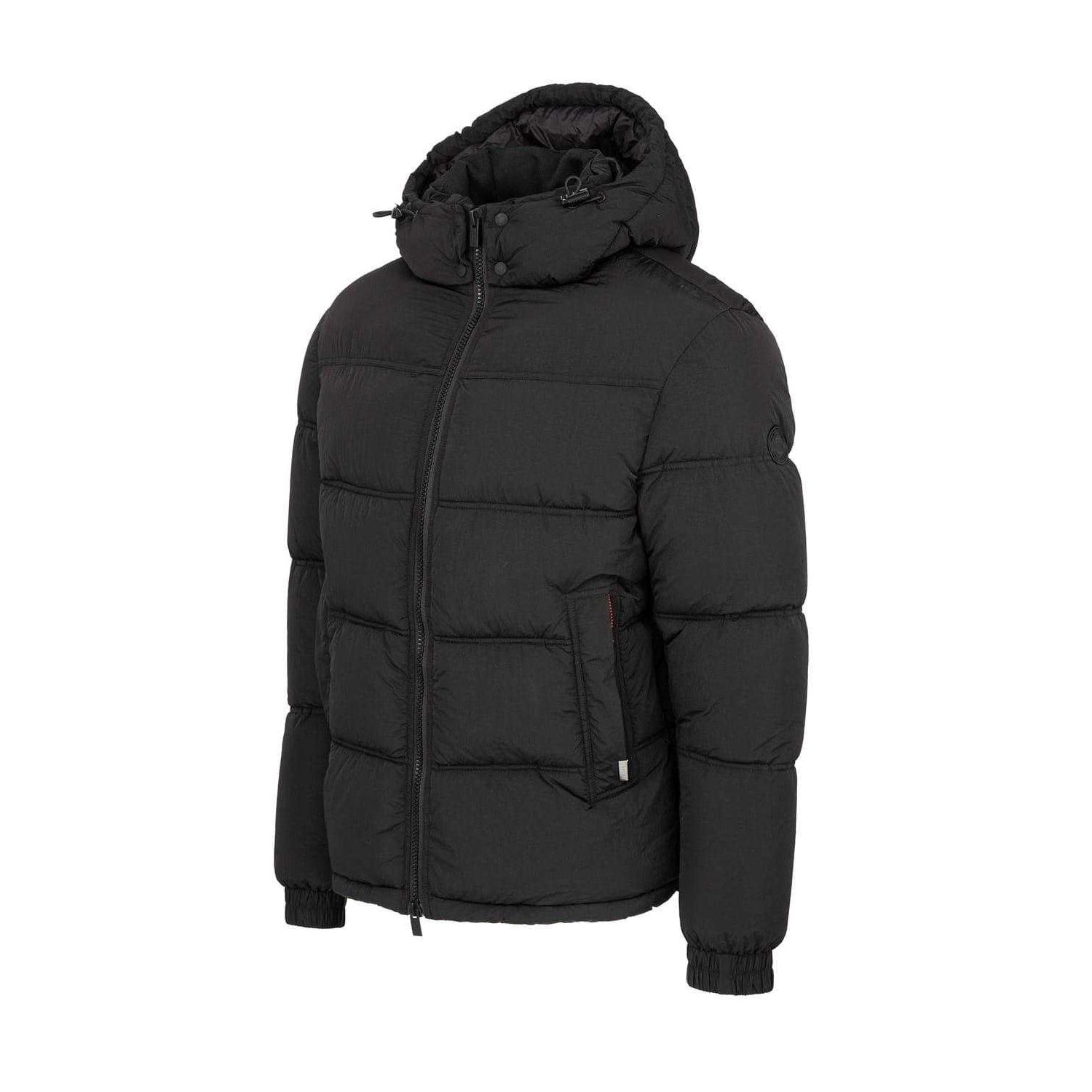 Black - Side - Firetrap Mens Bubble Puffer Jacket