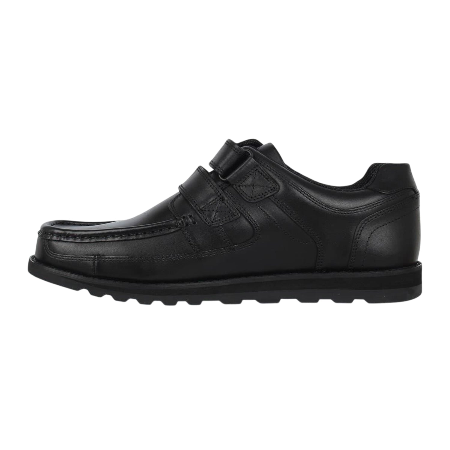 Black - Side - Lee Cooper Mens Harrow Leather Hook and Loop Shoes