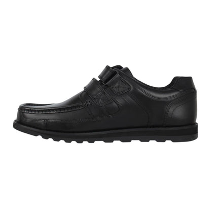 Black - Side - Lee Cooper Mens Harrow Leather Hook and Loop Shoes