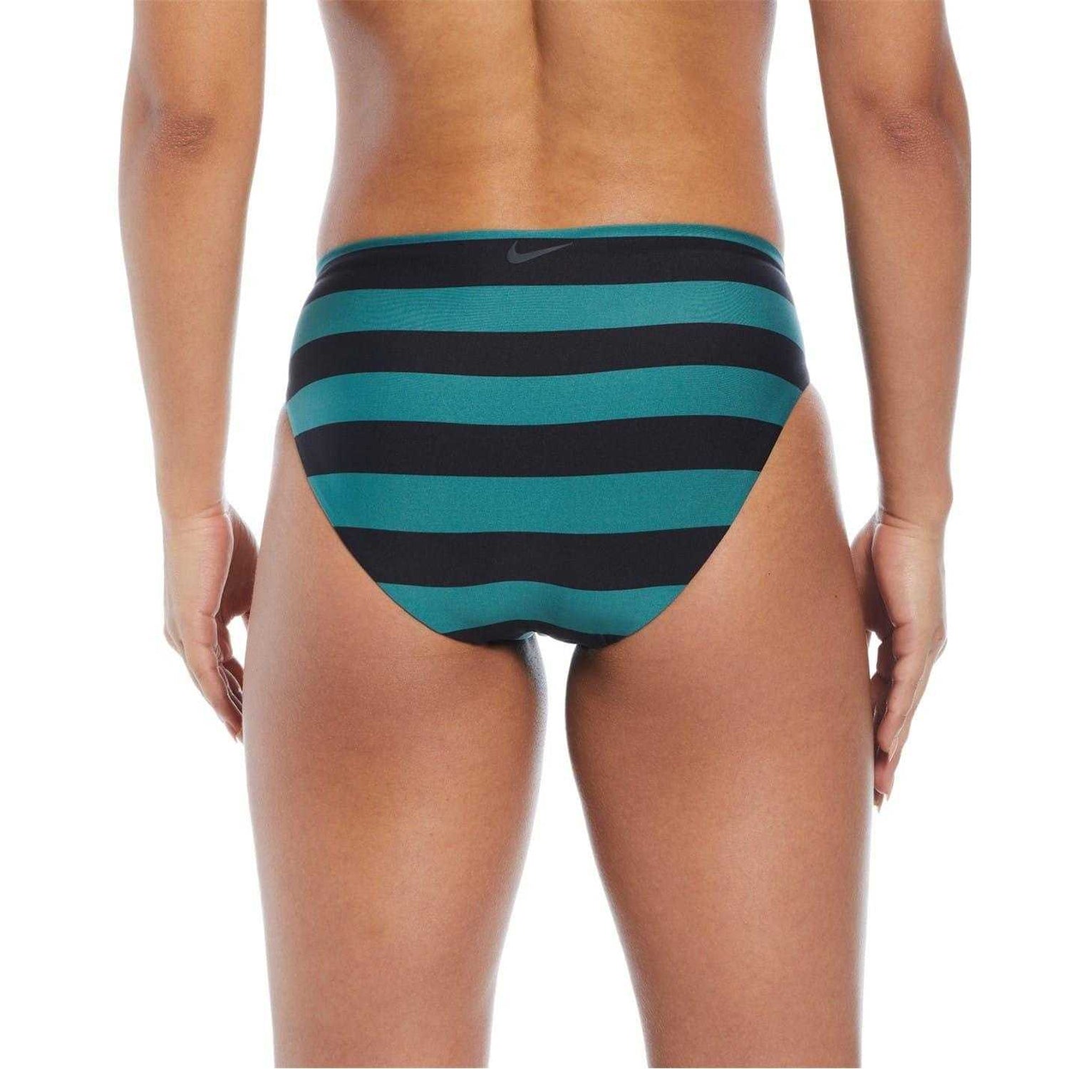 Black - Back - Nike Womens-Ladies Horizontal Stripe Bikini Bottoms