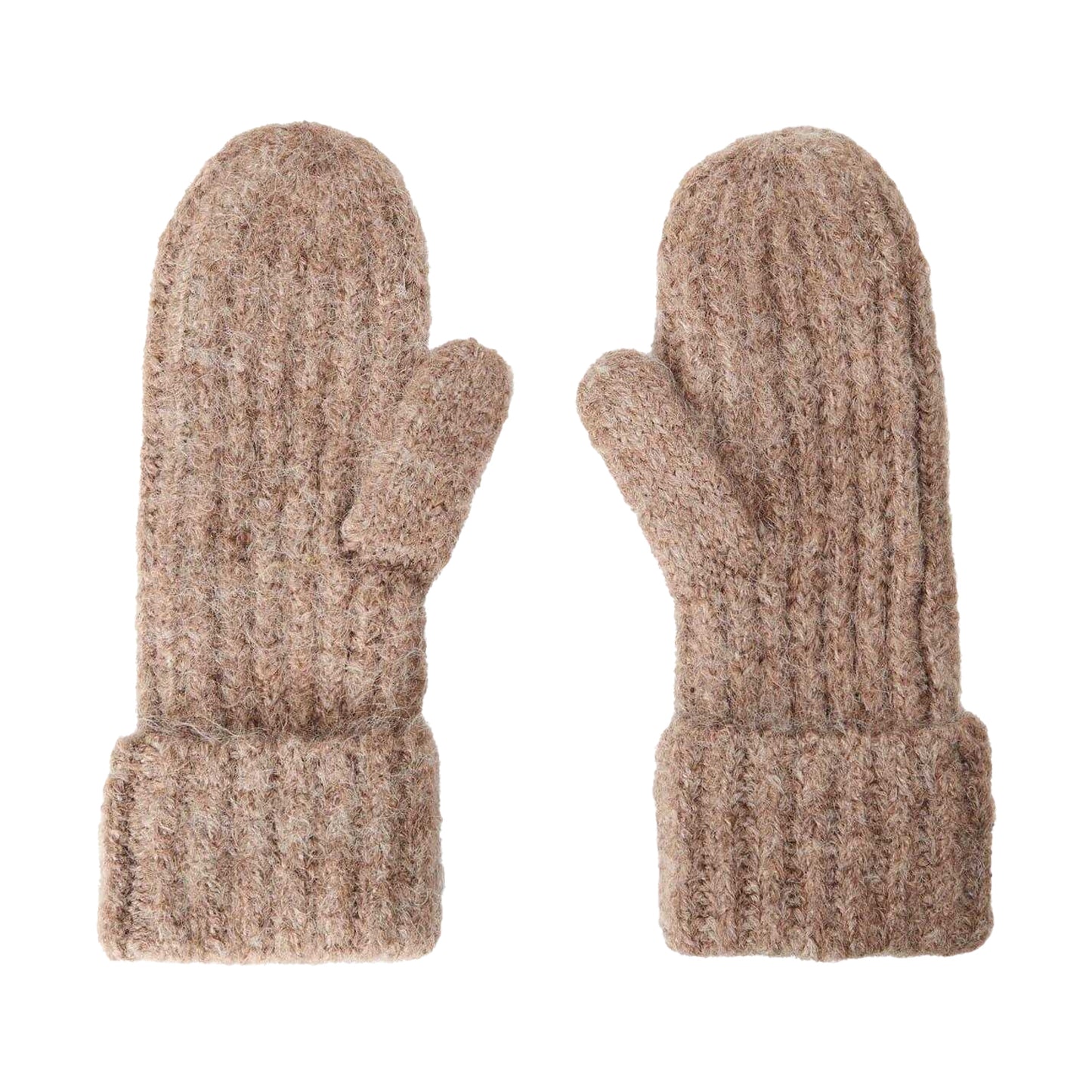 Taupe - Back - Ralph Lauren Womens-Ladies Leather Embroidered Logo Mittens