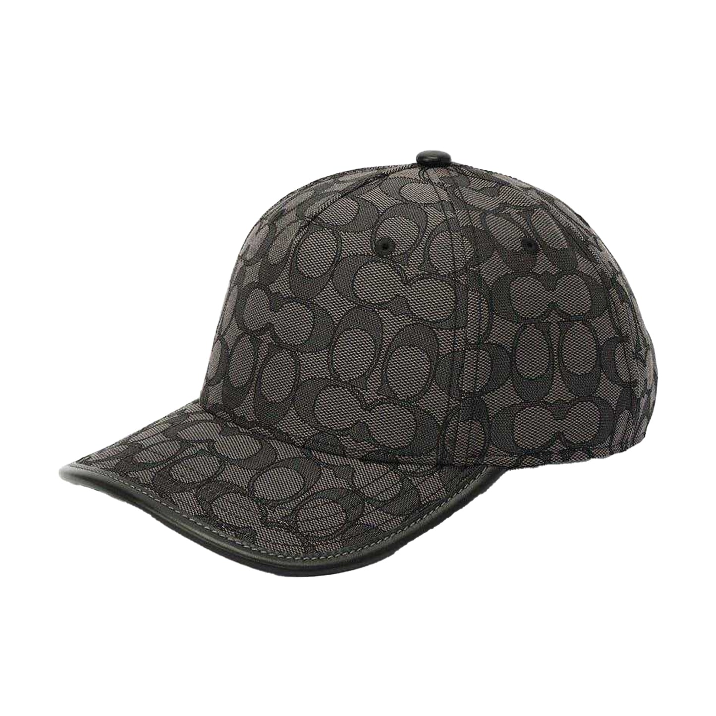 Charcoal - Front - Coach Signature Jacquard Baseball Cap