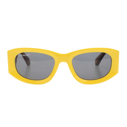 Yellow-Havana - Back - Off White Unisex Adult Joan Square Sunglasses