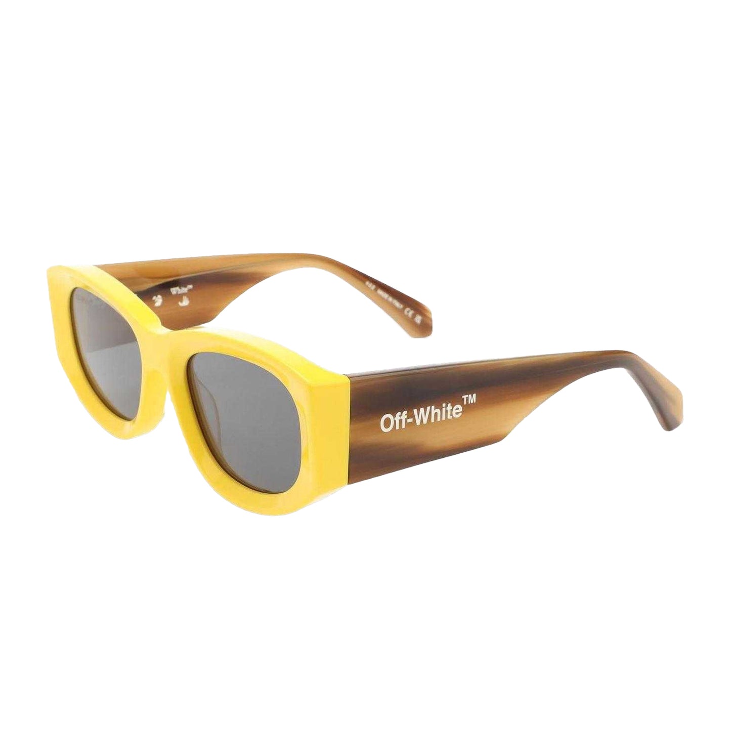 Yellow-Havana - Front - Off White Unisex Adult Joan Square Sunglasses