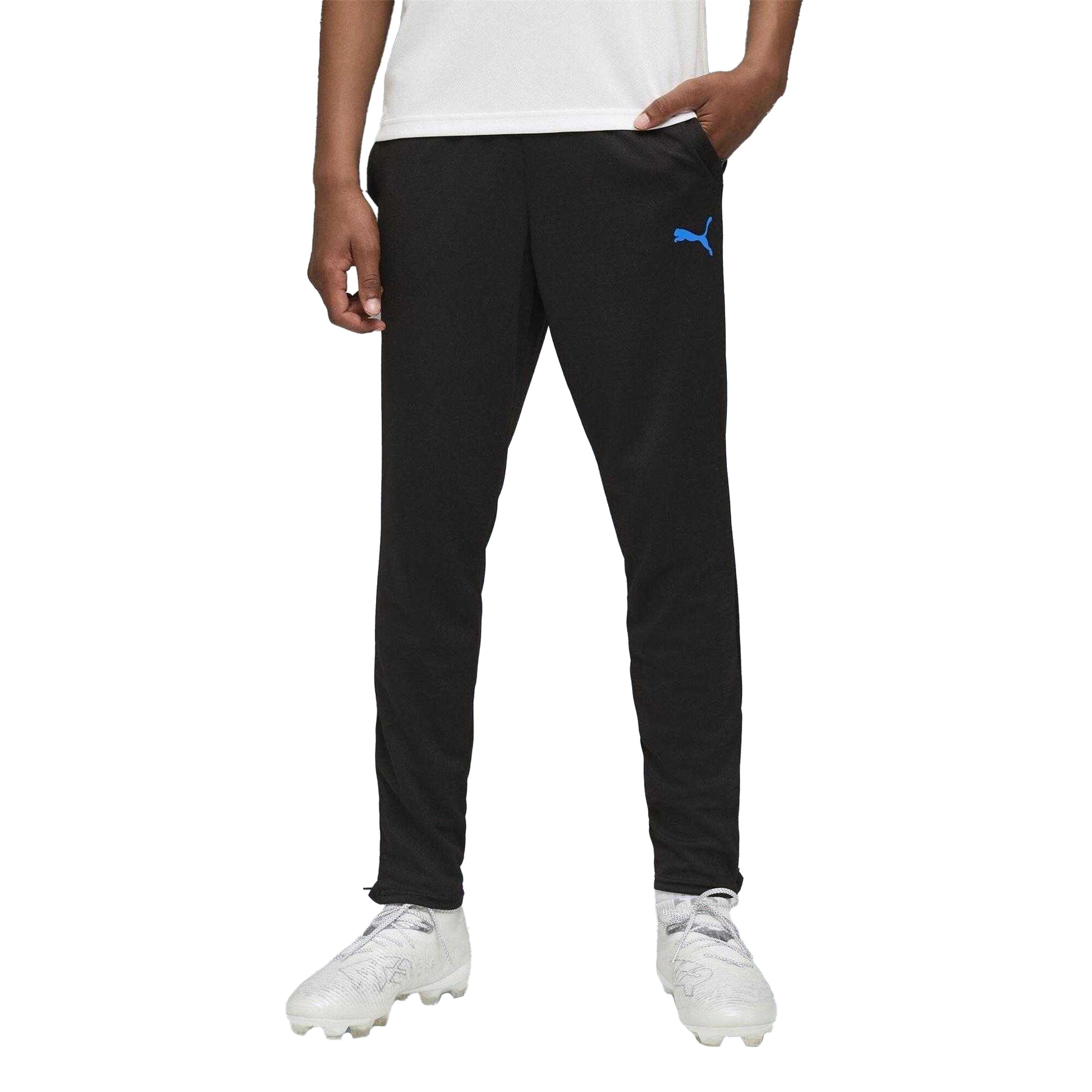 Black-Blue - Side - Puma Childrens-Kids IndividualCUP Tracksuit Bottoms