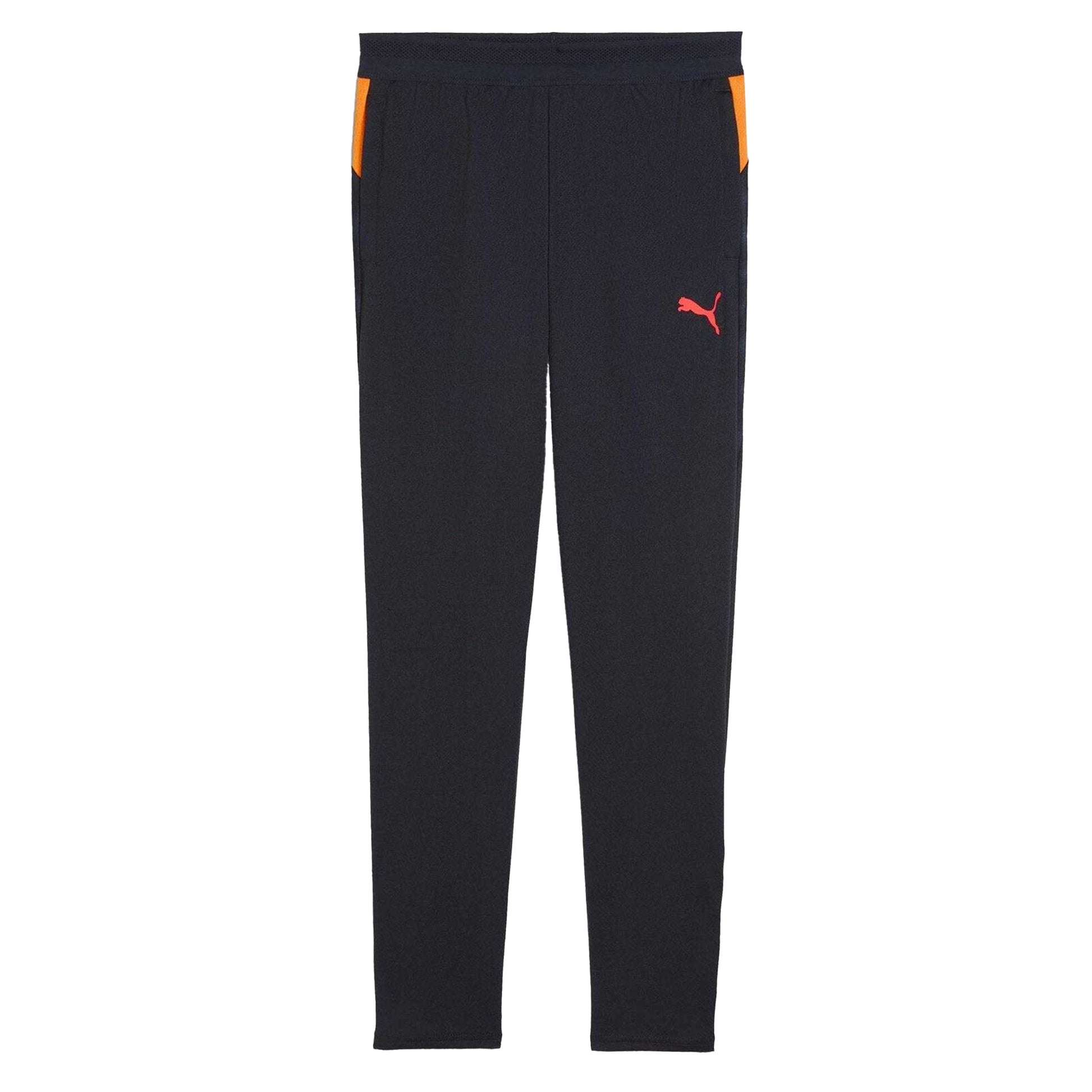 Navy-Orange - Back - Puma Childrens-Kids IndividualCUP Tracksuit Bottoms