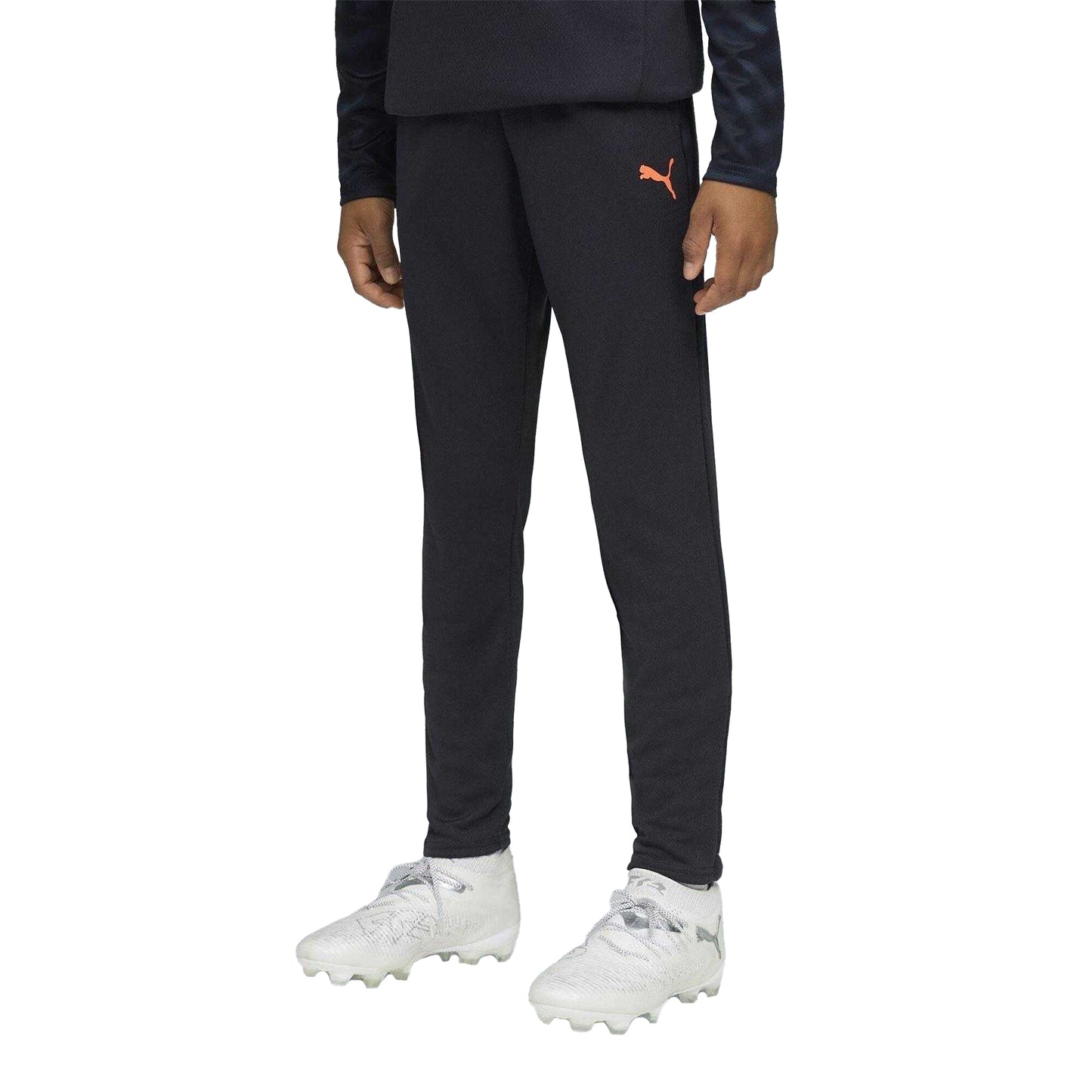 Navy-Orange - Pack Shot - Puma Childrens-Kids IndividualCUP Tracksuit Bottoms