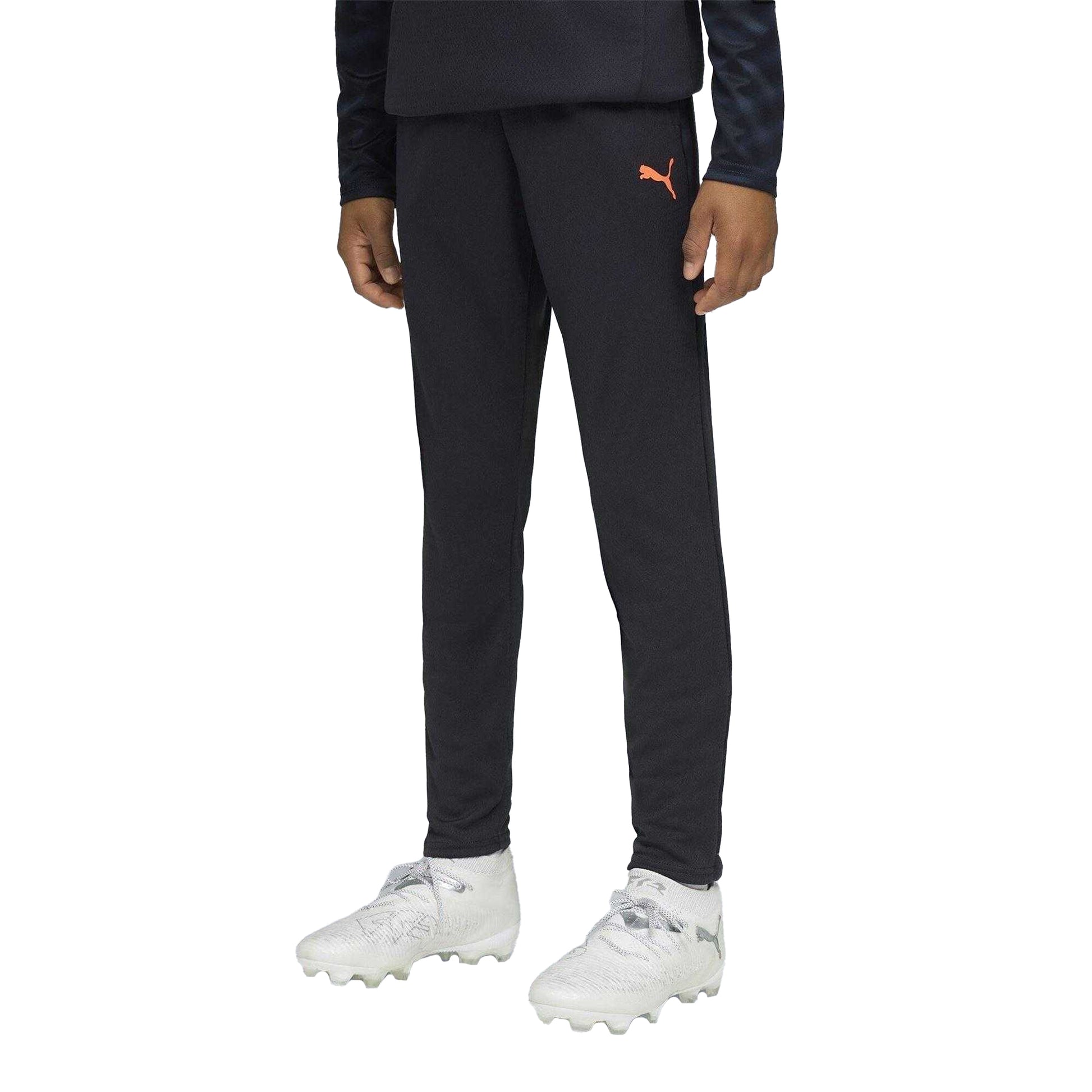Navy-Orange - Pack Shot - Puma Childrens-Kids IndividualCUP Tracksuit Bottoms