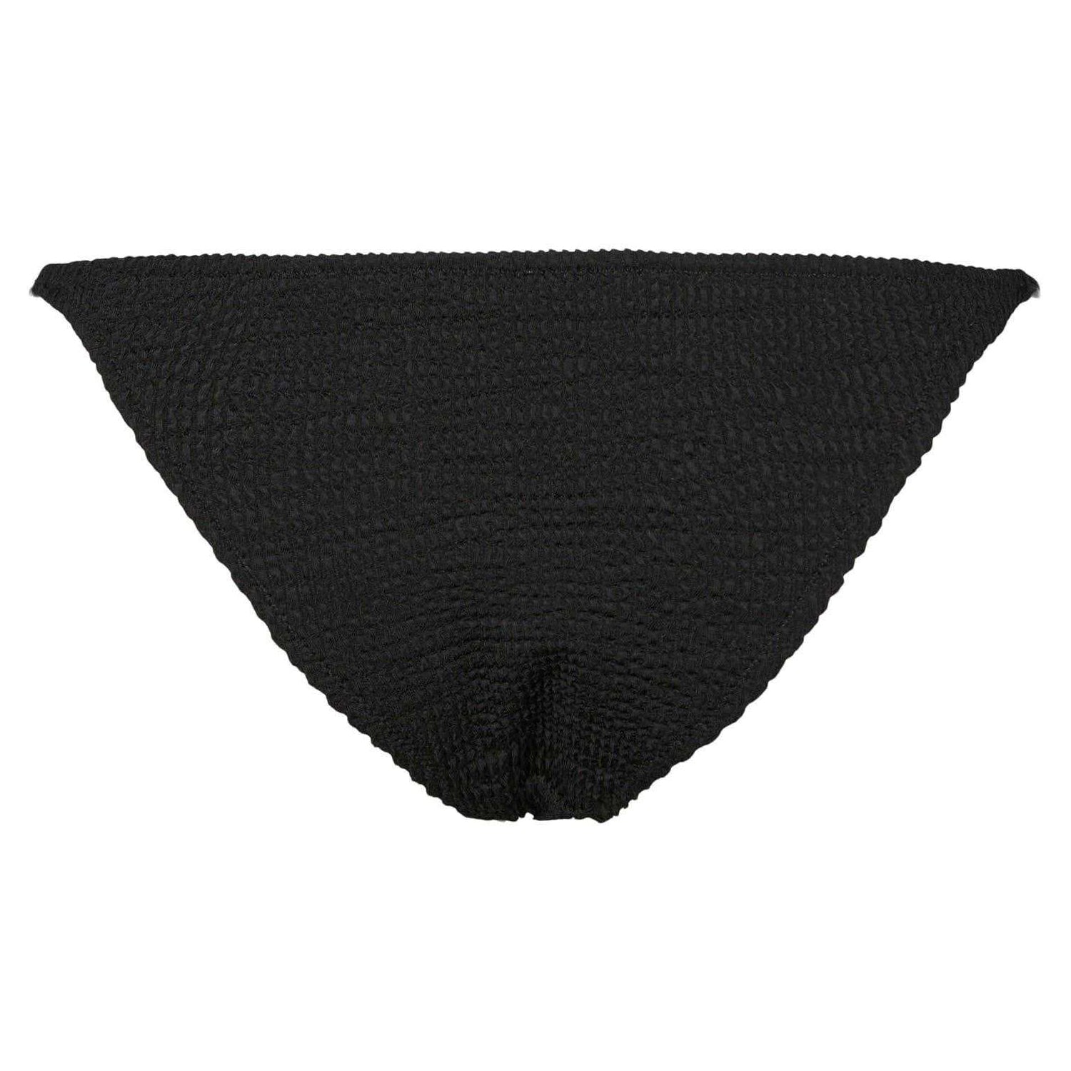 Black - Back - Pieces Womens-Ladies Crinkled Tanga