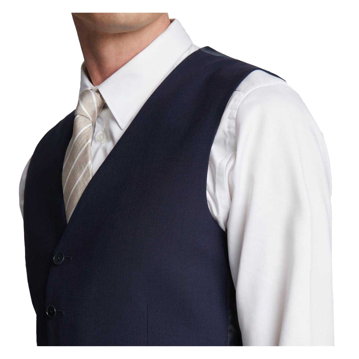 Navy - Side - Ted Baker Mens Panama Slim Waistcoat