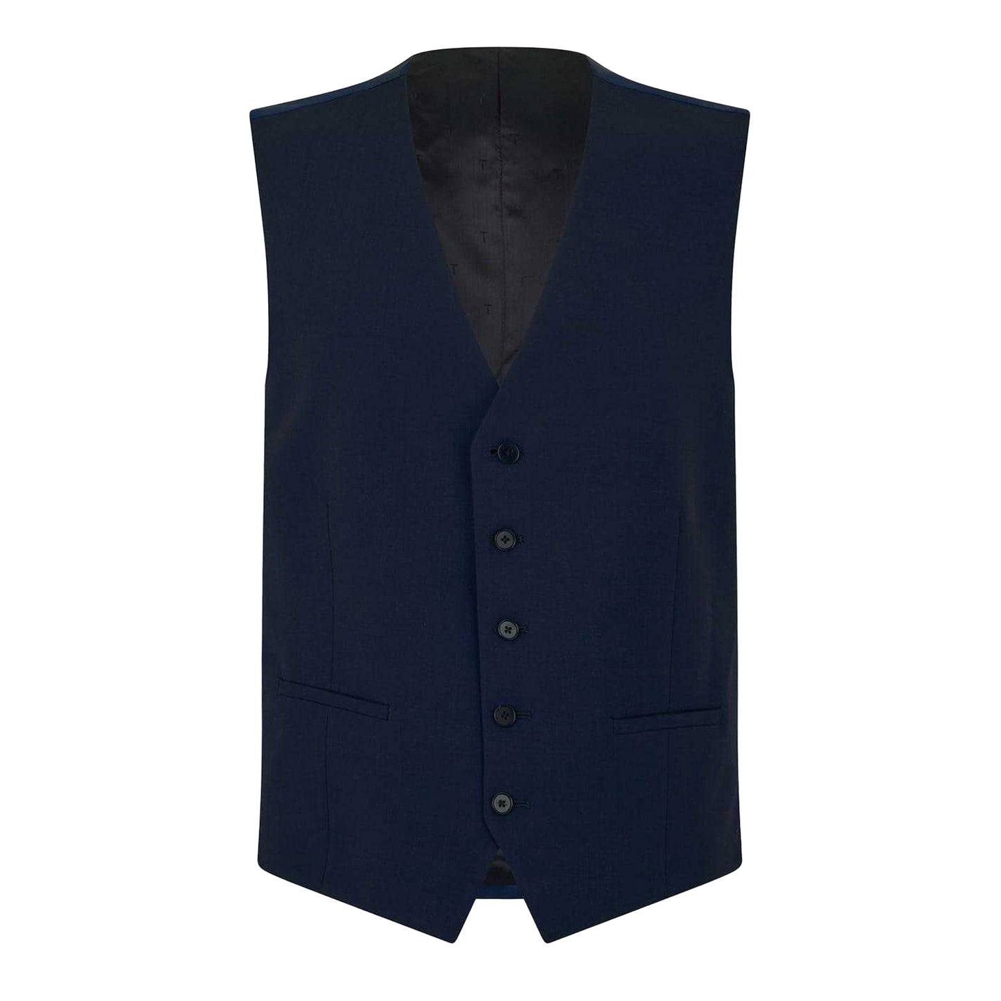 Navy - Front - Ted Baker Mens Panama Slim Waistcoat