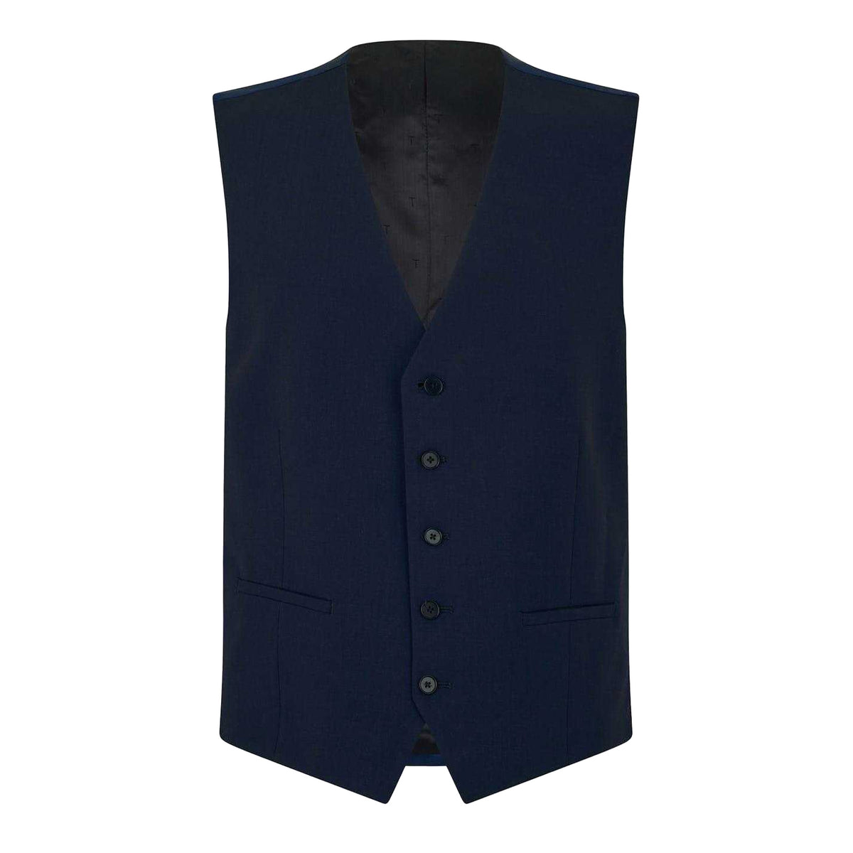 Navy - Front - Ted Baker Mens Panama Slim Waistcoat