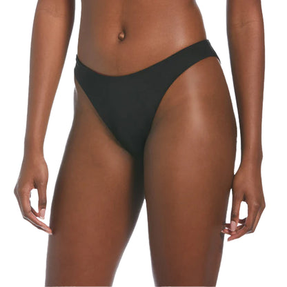 Black-Pink - Side - Nike Womens-Ladies Colour Block Reversible High Leg Bikini Bottoms