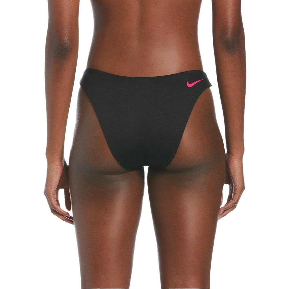 Black-Pink - Lifestyle - Nike Womens-Ladies Colour Block Reversible High Leg Bikini Bottoms