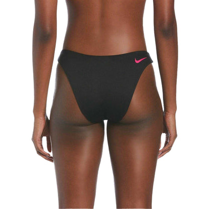 Black-Pink - Lifestyle - Nike Womens-Ladies Colour Block Reversible High Leg Bikini Bottoms