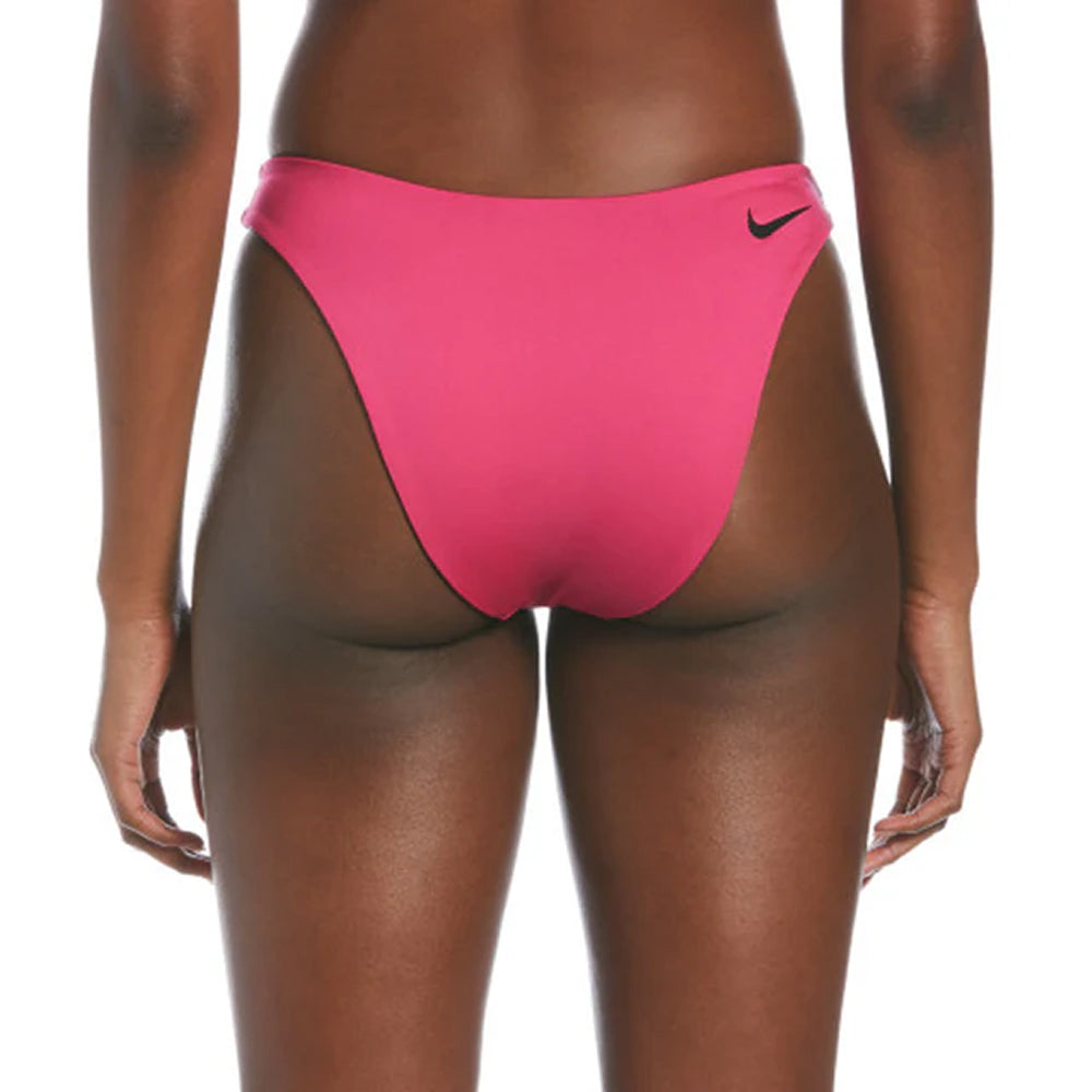 Black-Pink - Close up - Nike Womens-Ladies Colour Block Reversible High Leg Bikini Bottoms