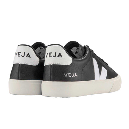 Black-White - Back - Veja Unisex Adult Campo Leather Trainers