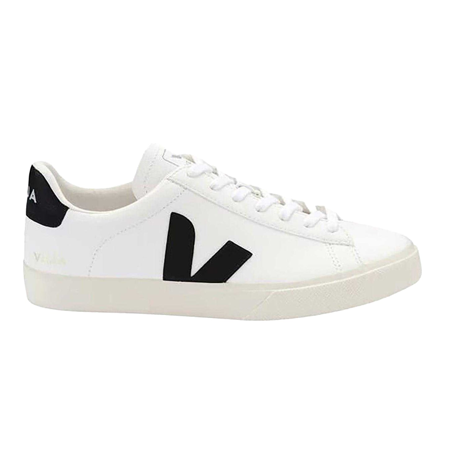 White-Black - Front - Veja Unisex Adult Campo Leather Trainers