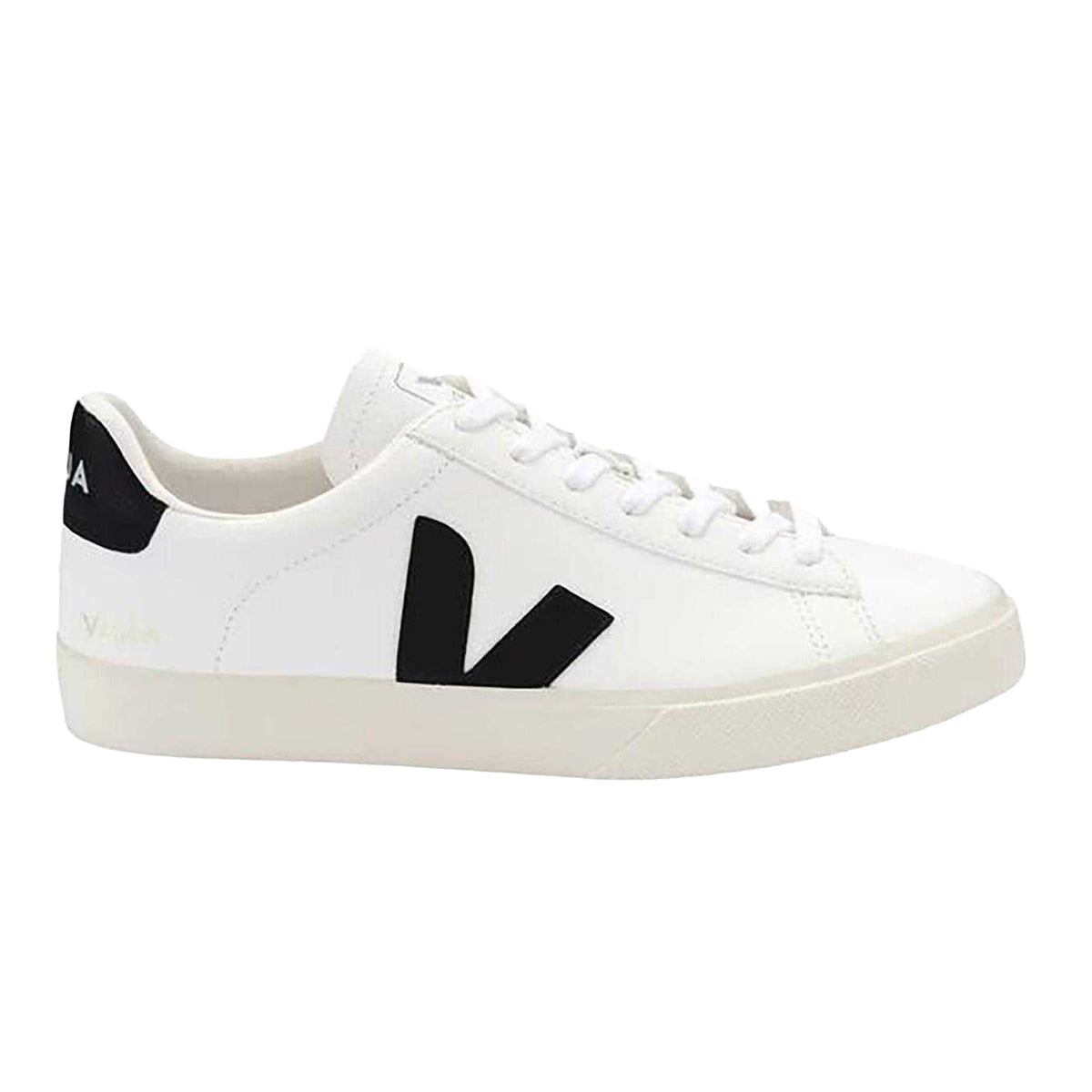 White-Black - Front - Veja Unisex Adult Campo Leather Trainers