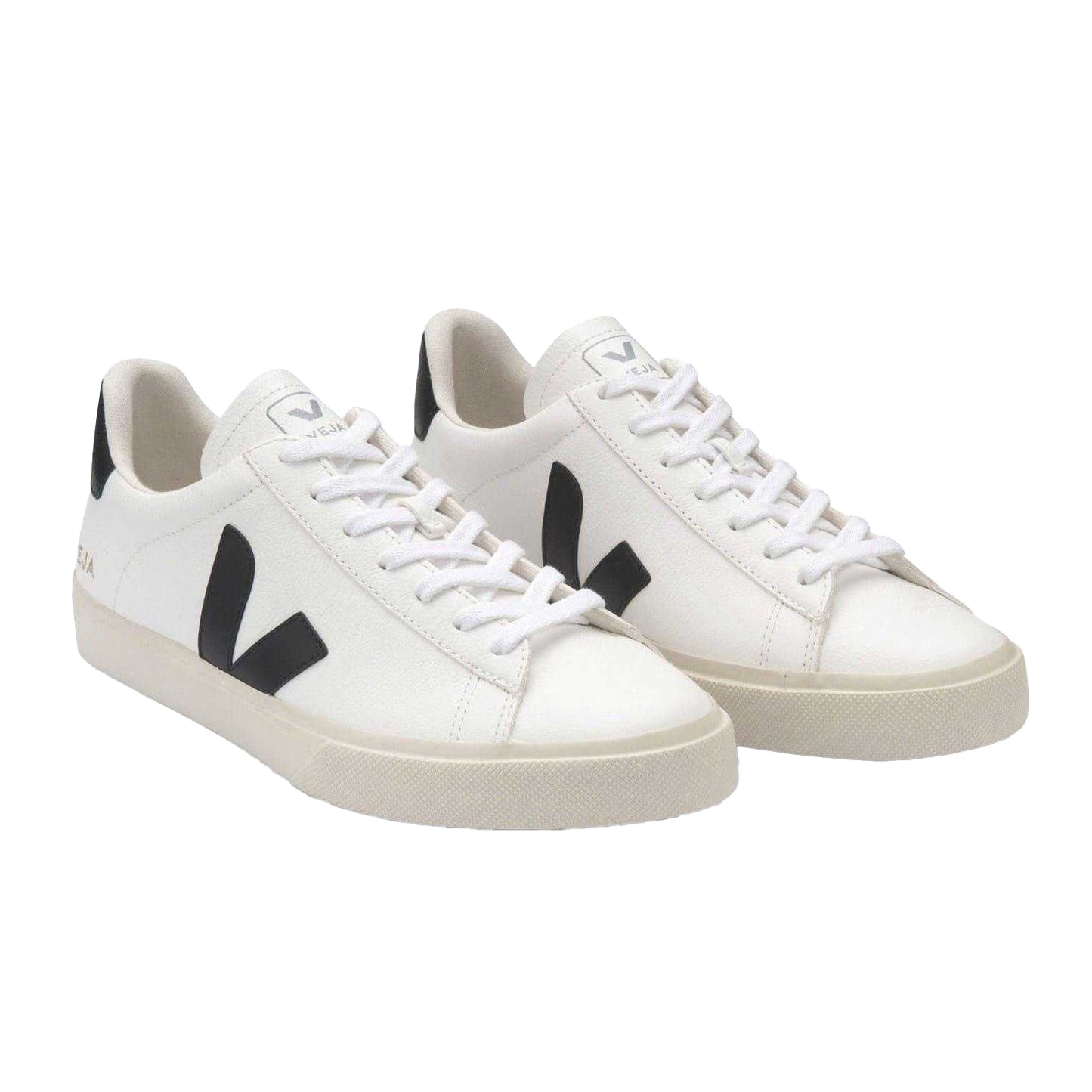 White-Black - Lifestyle - Veja Unisex Adult Campo Leather Trainers