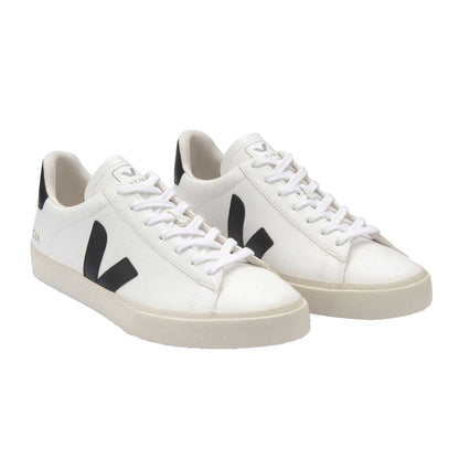 White-Black - Lifestyle - Veja Unisex Adult Campo Leather Trainers