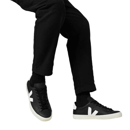 Black-White - Pack Shot - Veja Unisex Adult Campo Leather Trainers