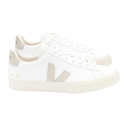 White-Natural - Side - Veja Unisex Adult Campo Leather Trainers