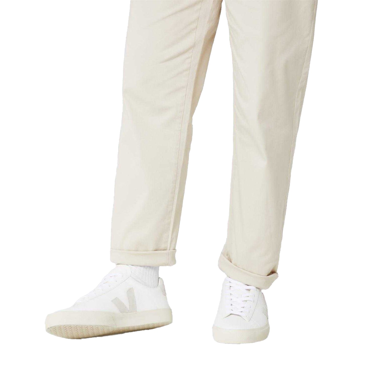 White-Natural - Pack Shot - Veja Unisex Adult Campo Leather Trainers