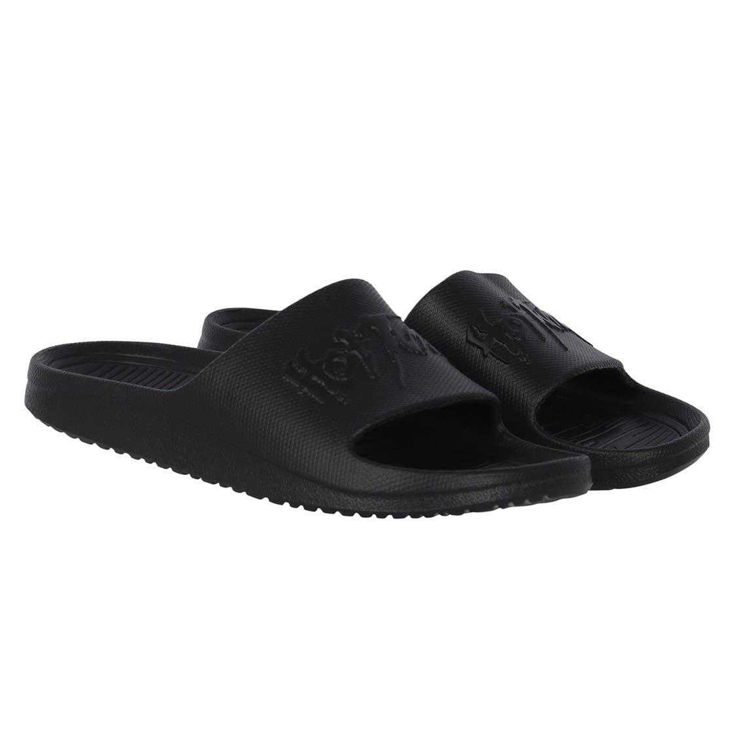 Black - Pack Shot - Hot Tuna Childrens-Kids Embossed Logo Sliders
