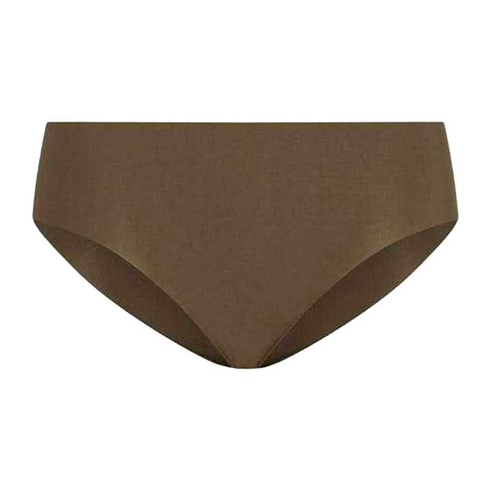 Mocha - Front - Commando Womens-Ladies Classic Plain Swim Briefs