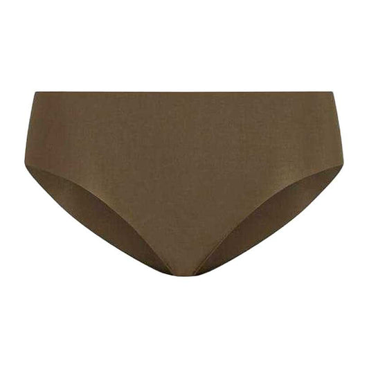 Mocha - Front - Commando Womens-Ladies Classic Plain Swim Briefs