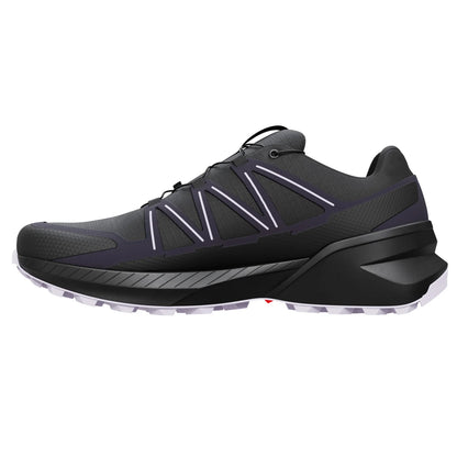 Black-Violet - Side - Salomon Womens-Ladies Speedcross Peak Trainers