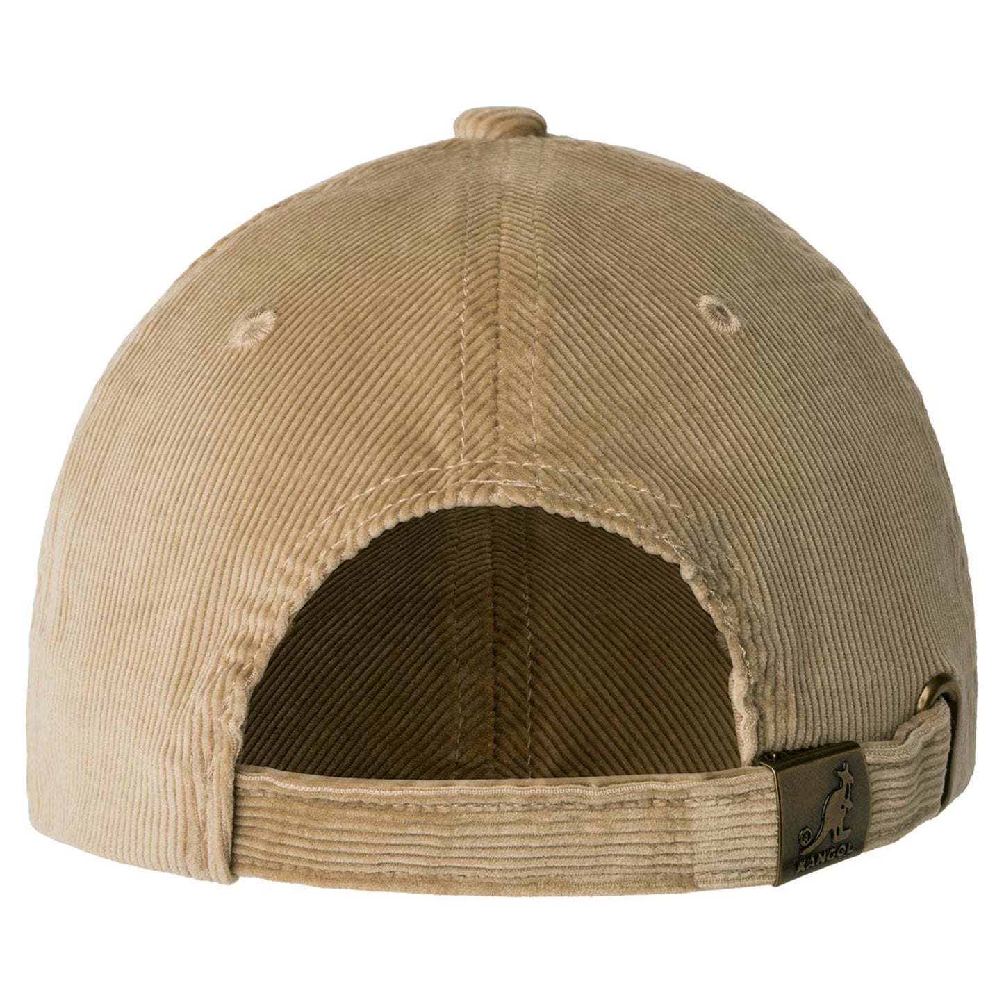 Beige - Back - Kangol Embroidered Logo Corduroy Baseball Cap