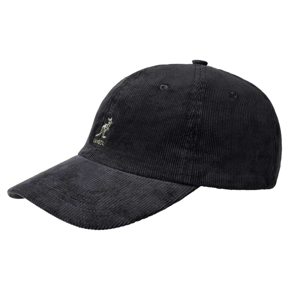 Black - Front - Kangol Embroidered Logo Corduroy Baseball Cap