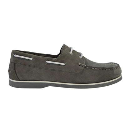 Grey - Front - Jack Wills Mens Leather Boat Shoes