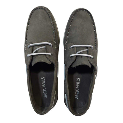 Grey - Lifestyle - Jack Wills Mens Leather Boat Shoes