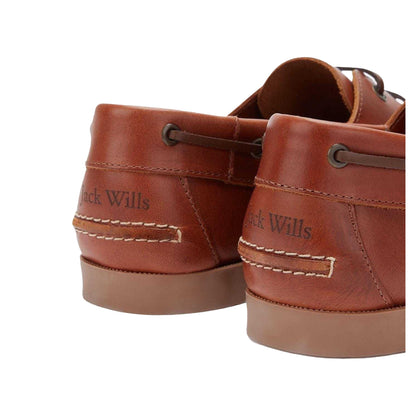Tan - Back - Jack Wills Mens Leather Boat Shoes