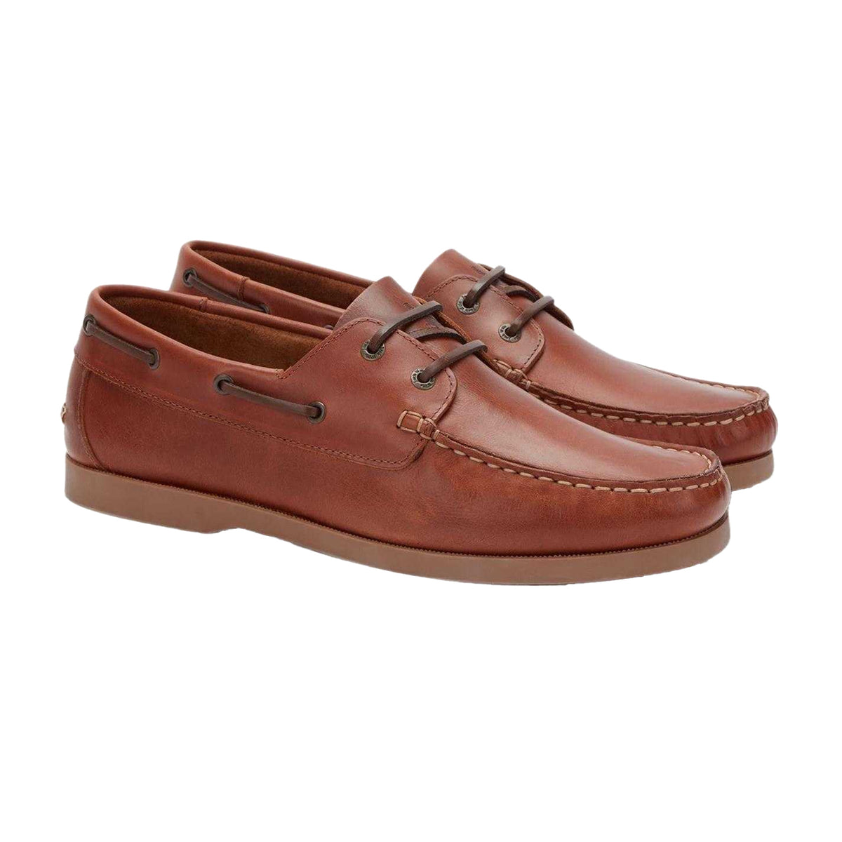 Tan - Pack Shot - Jack Wills Mens Leather Boat Shoes