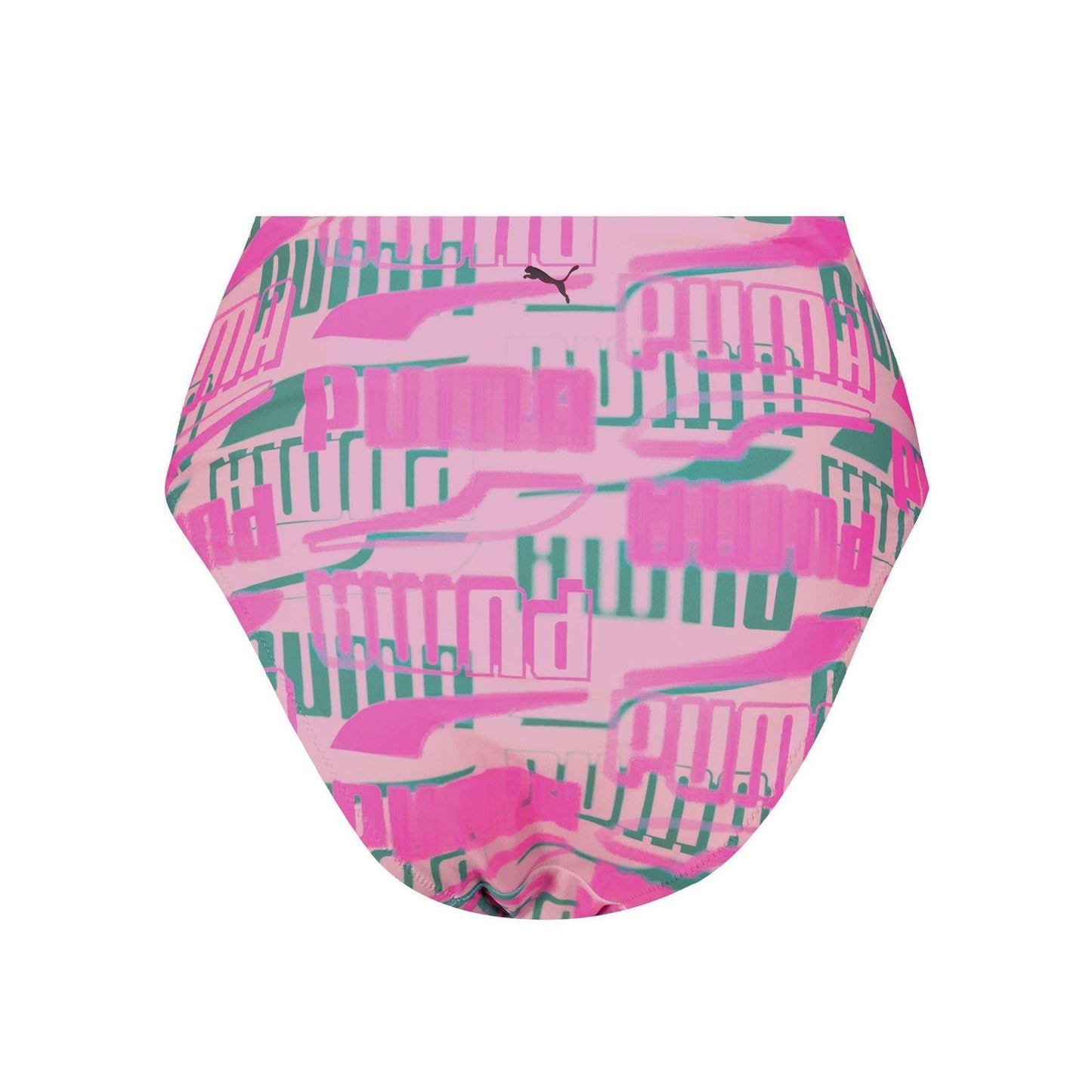 Pink - Back - Puma Womens-Ladies Abstract High Waist Bikini Bottoms