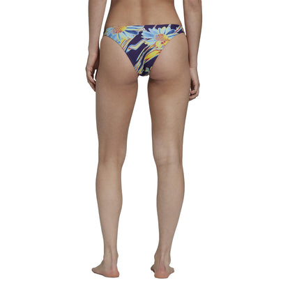 Deep Purple-Brilliant Blue - Back - Adidas Womens-Ladies Positivisea Abstract Floral Bikini Bottoms