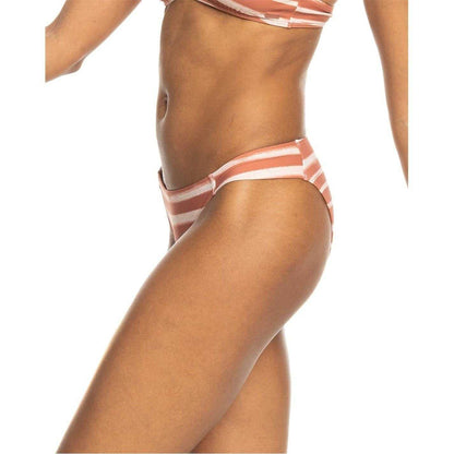 Orange - Lifestyle - Roxy Womens-Ladies Striped Low Rise Beach Bikini Bottoms