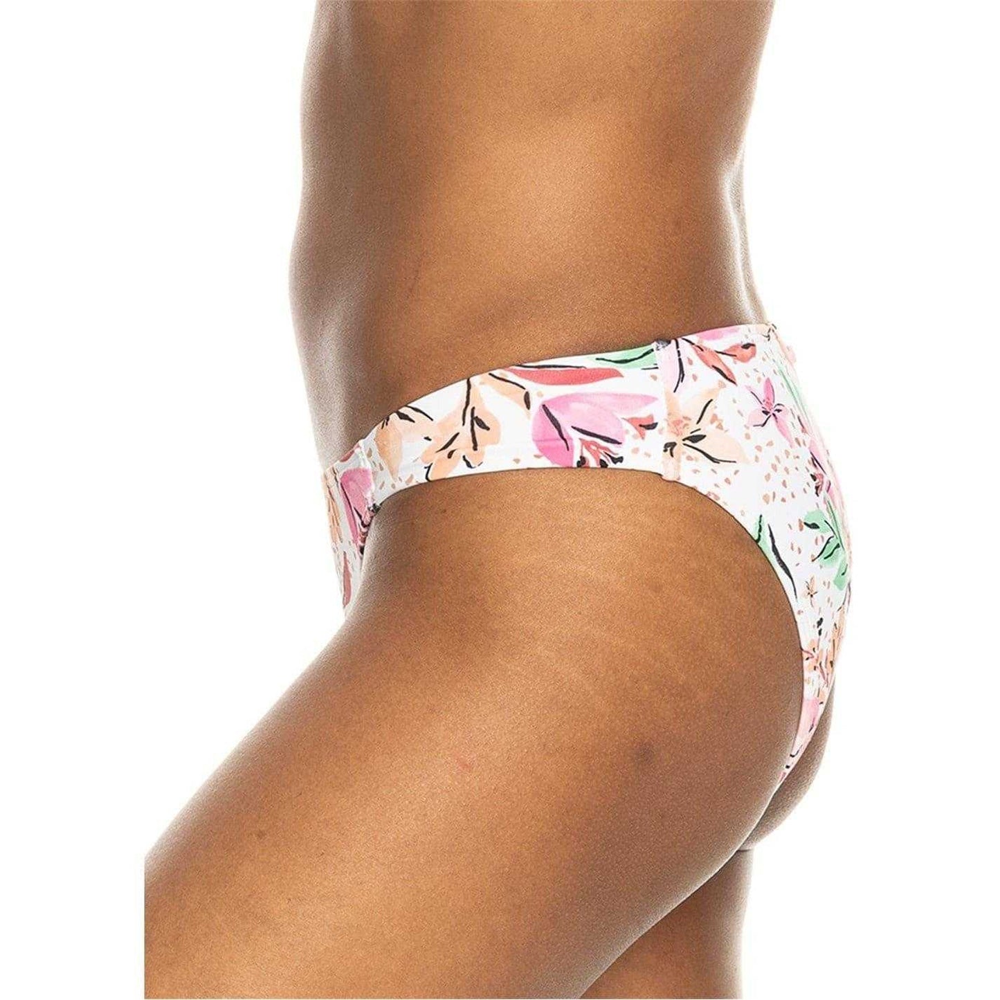White-Pink - Lifestyle - Roxy Womens-Ladies Striped Low Rise Beach Bikini Bottoms