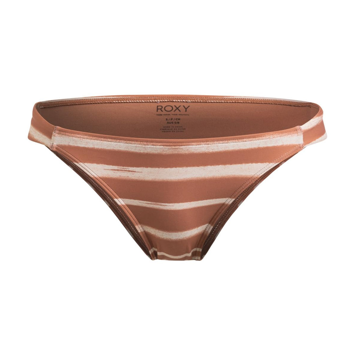 Orange - Front - Roxy Womens-Ladies Striped Low Rise Beach Bikini Bottoms