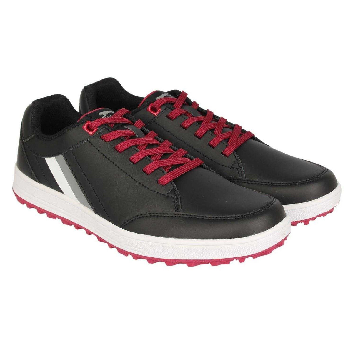 Black - Pack Shot - Slazenger Mens Leather Casual Golf Shoes