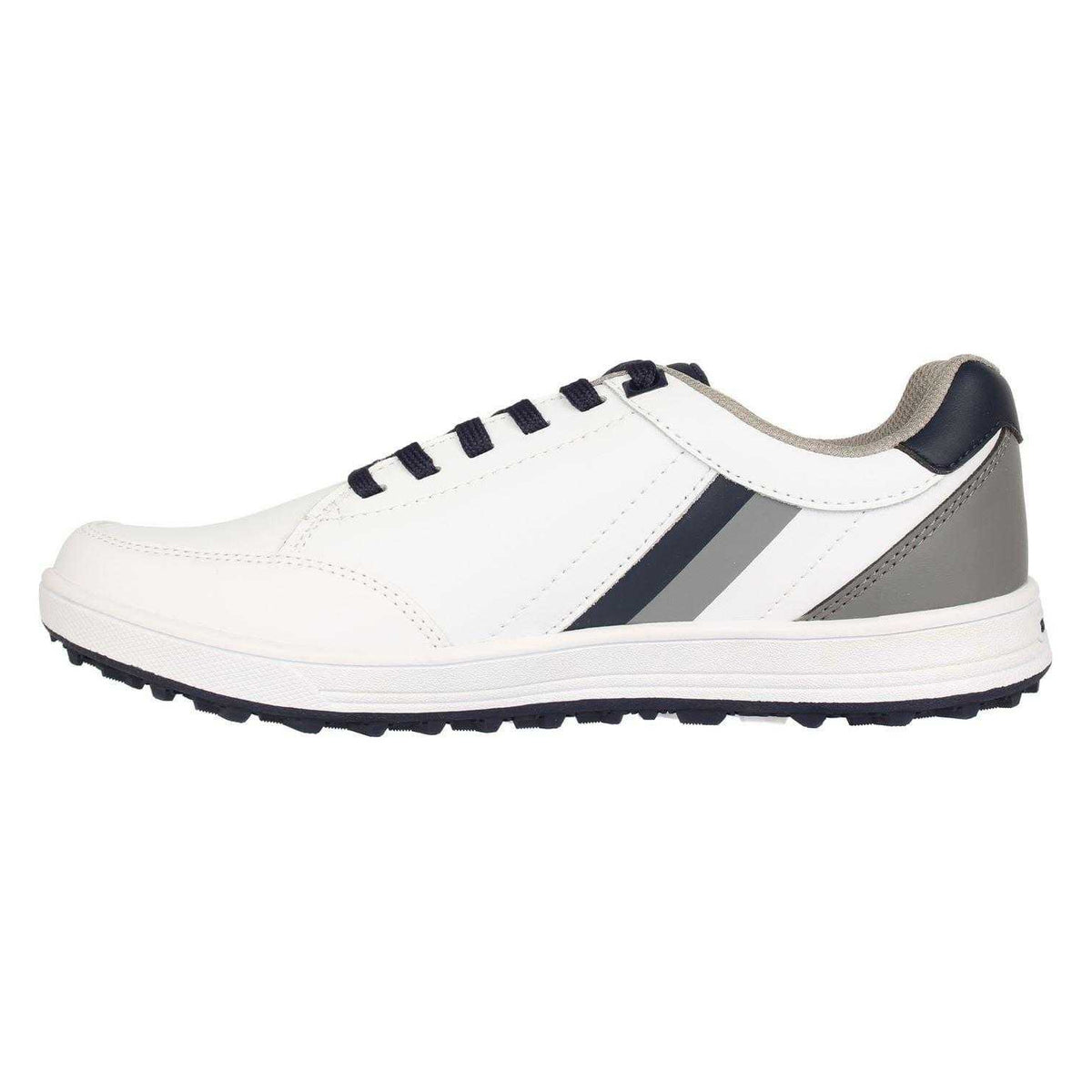 White - Back - Slazenger Mens Leather Casual Golf Shoes