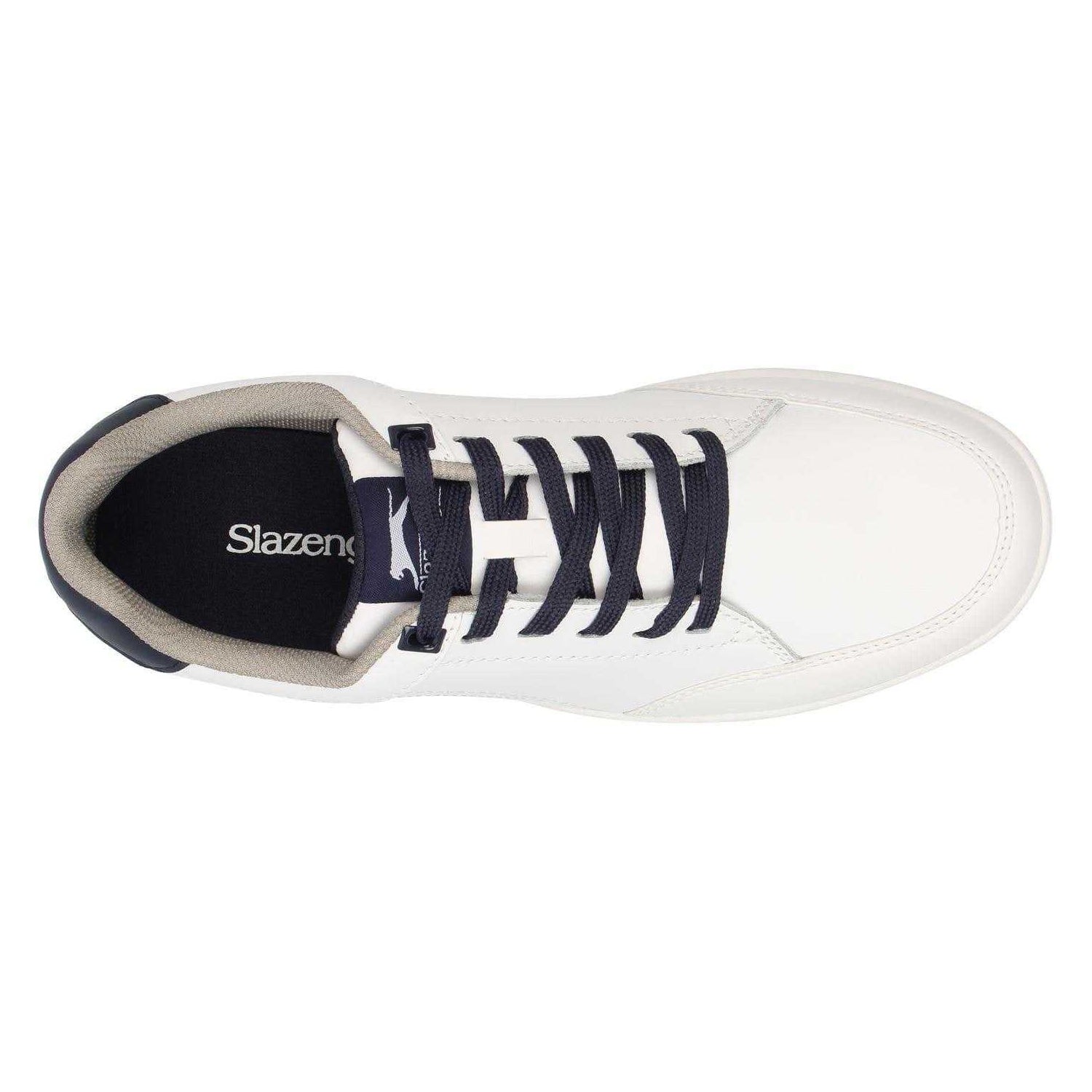 White - Side - Slazenger Mens Leather Casual Golf Shoes